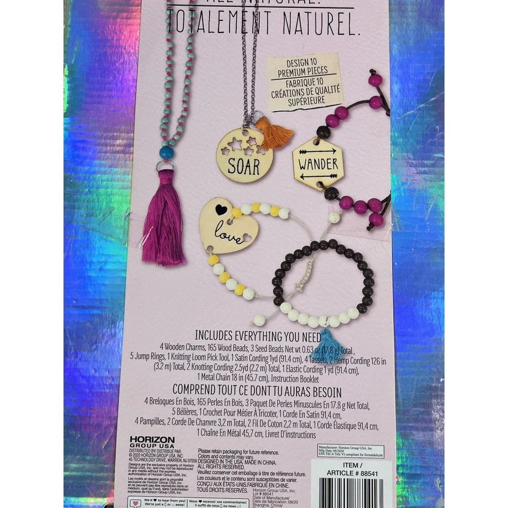 STMT D.I.Y. Wooden Charm & Tassel Jewelry Making Kit for Teens Brand New Craft